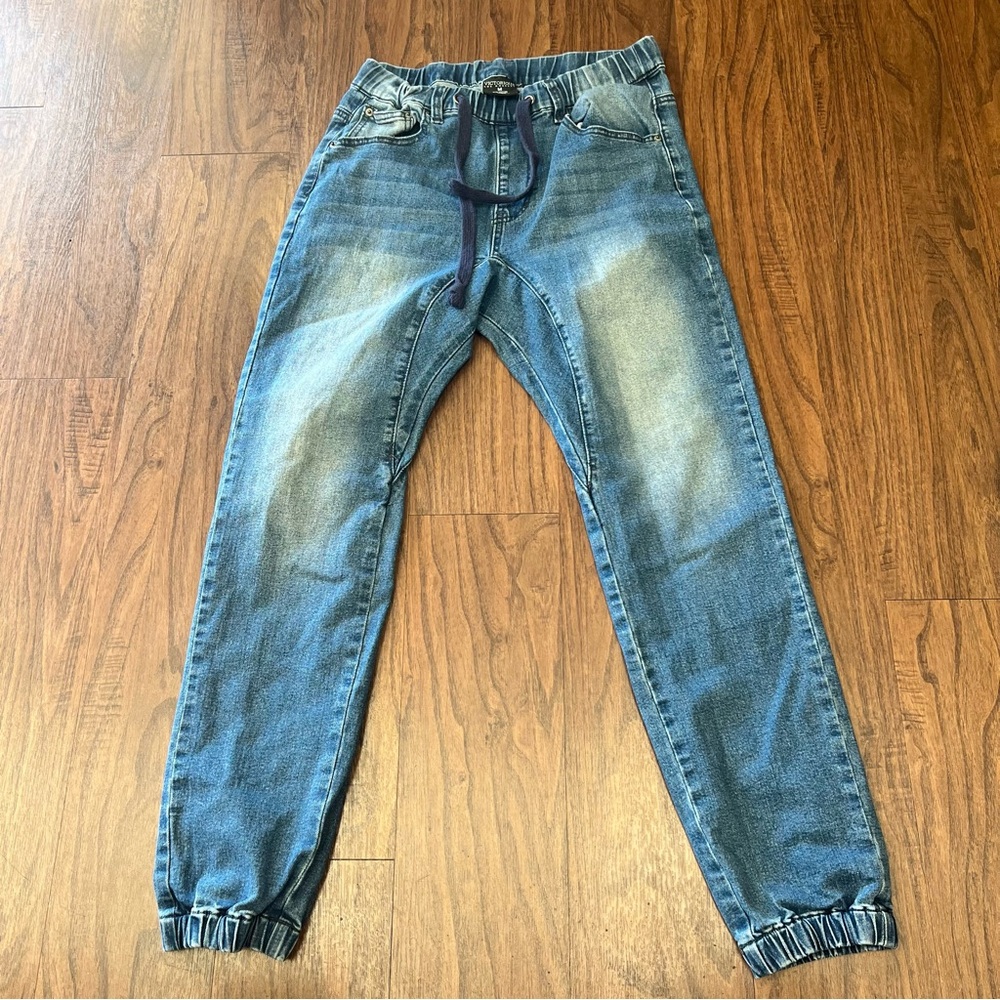 Victorious Los Angeles Mens Joggers Jeans Pull On Elastic Waistband Medium